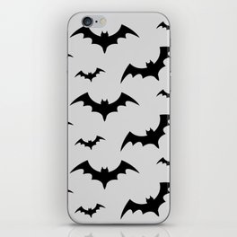 Halloween Bats Grey & Black iPhone Skin