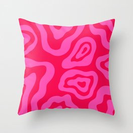 Retro Red Pink Abstract  Throw Pillow