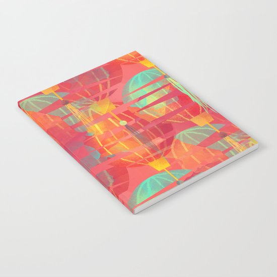 Watercolor Paper Lanterns on Pink Notebook