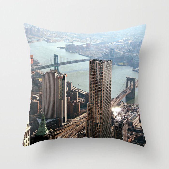 Vintage New City Throw Pillow
