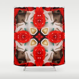Red Christmas Cozy Coffee Cappuccino Milk Foam Pattern No7 Shower Curtain