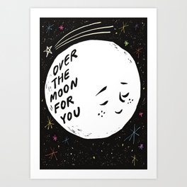 Over the moon space print Art Print