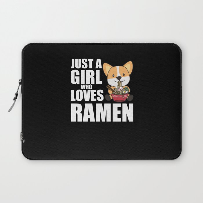 Ramen Japanese Noodles Sweet Corgi Eats Ramen Laptop Sleeve