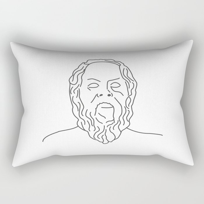 Bust of Socrates the Greek philosopher from Athens city one of the founders of Western philosophy	 Rectangular Pillow