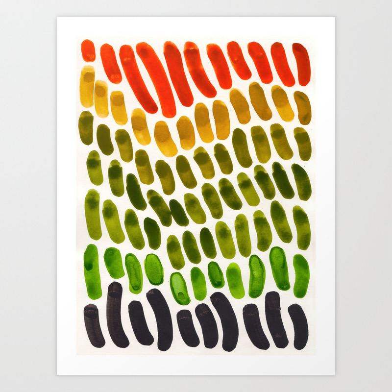 Orange Green Yellow Complementary Colors Watercolor Stripe Pattern Minimalist Simple Mid Century Mod Art Print By Enshape Society6 Orange Green Yellow Complementary Colors Watercolor Stripe Pattern Minimalist Simple Mid Century Mod Art Print By Enshape Society6
