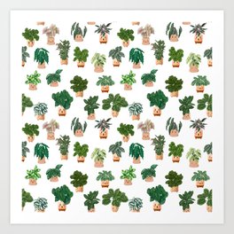Happy Plants Club Pattern Art Print