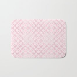 Pink Four Leaf cement circle tile. Geometric circle decor pattern. Digital Illustration background Bath Mat