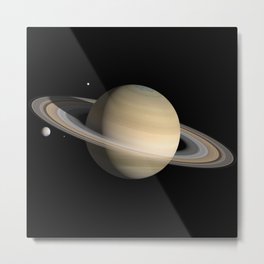 Saturn Planet Ultra Realistic Metal Print