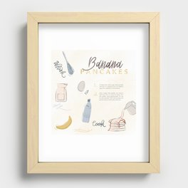 Banana Pancakes Recipe Card Recessed Framed Print