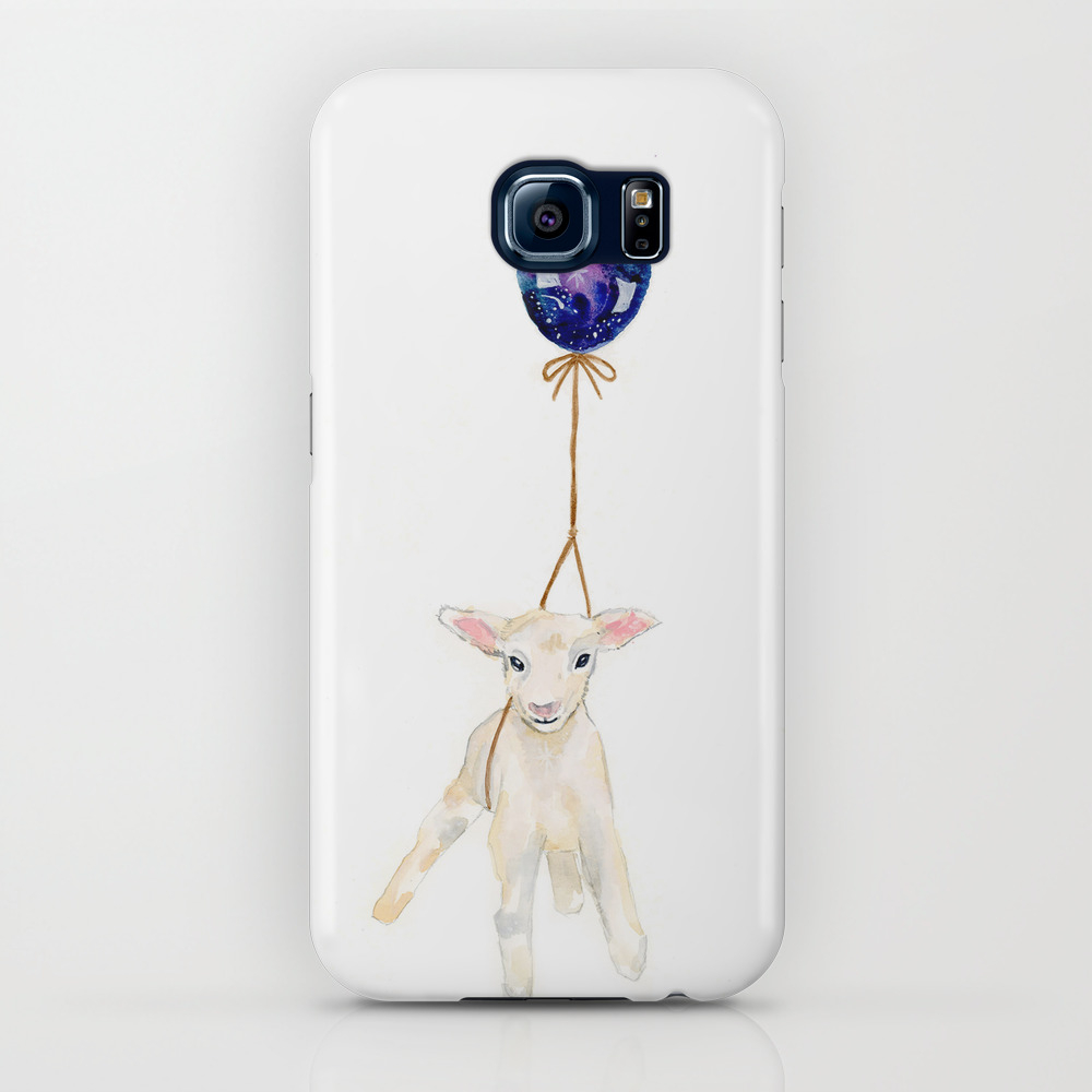 Flying Sheep With Galaxy Balloon Watercolor Painting Iphone Case