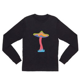 AB043-4 Rainbow Mushroom Illustration Long Sleeve T Shirt | Adorable, Baby, Autumn, Drawing, Kids, Colorful, Cartoon, Mushroom, Curated, Illustration 