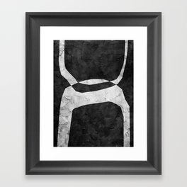 BLACK AND WHITE MINIMALIST ABSTRACT ART - #1 by Seis Art Studio  Framed Art Print