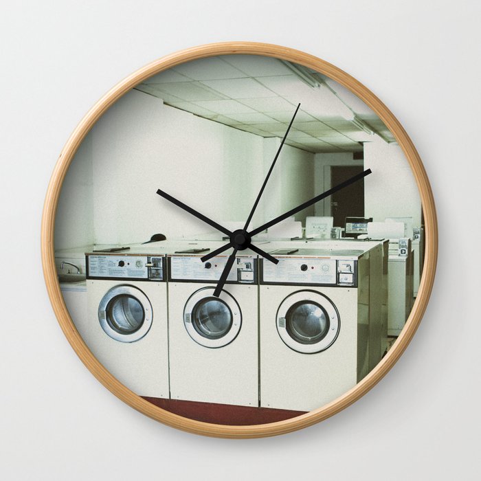 Grungy Laundromat Wall Clock