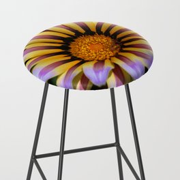 Lilac-Pink And Yellow Flower Art Photo Bar Stool