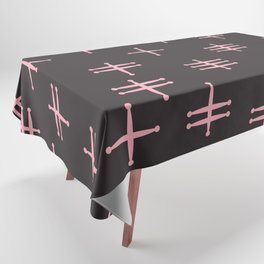 Seamless abstract mid century modern pattern - Pink and Brown Tablecloth