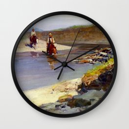 “Crossing the Snowy River” by Frank Tenney Johnson Wall Clock