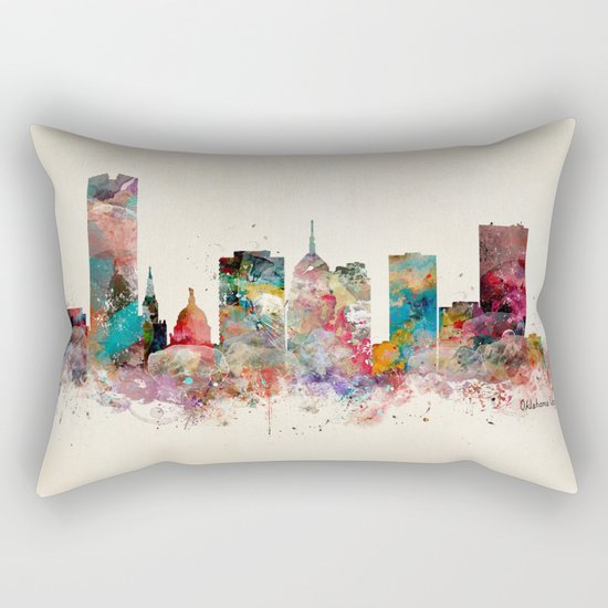 oklahoma city oklahoma skyline Rectangular Pillow