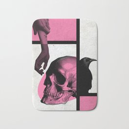 Death Mondrian in pink and black Bath Mat