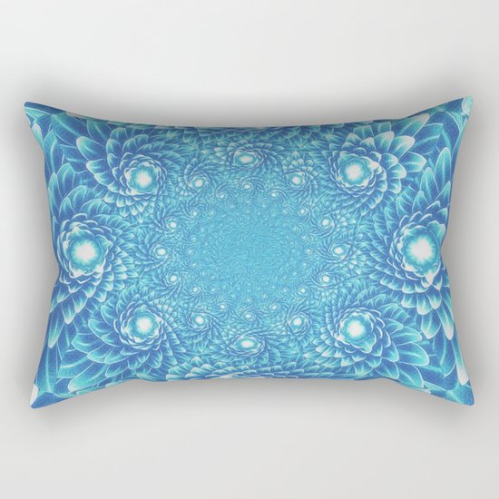 Fresh Modern Green Warp Cactus Pattern Fractal Art! Rectangular Pillow
