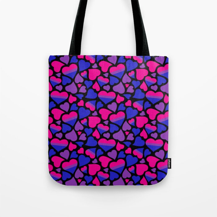 Bisexual Pride Hearts Tote Bag