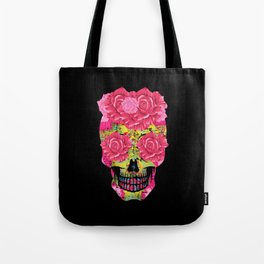 Floral Sugar Skull Muertos Day Of Dead Halloween Tote Bag