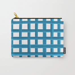 Gingham blue Carry-All Pouch | Minimalist, Blue, Rupydetequila, Blau, Wereableart, Drawing, Ginghamblue, Interlaced, Gingham, Watercolorgingham 