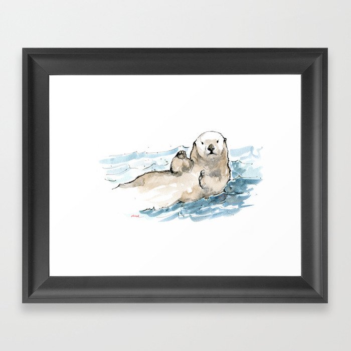 Sea otter Framed Art Print
