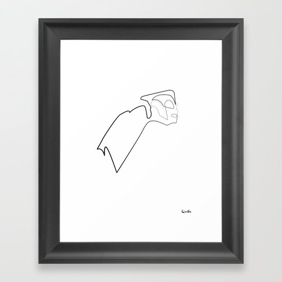 One line Rocketeer Framed Art Print