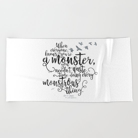 Six of Crows - Monster - White Beach Towel