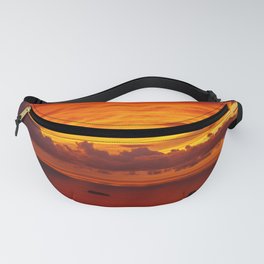 Sunset Orqnge Sky Hawaii Tropical Vacation Paradise Island Fanny Pack