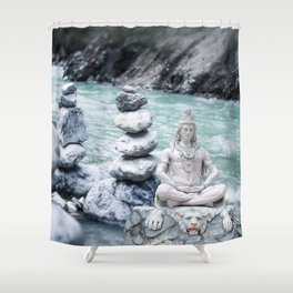 Shiva and Zen Stones Shower Curtain