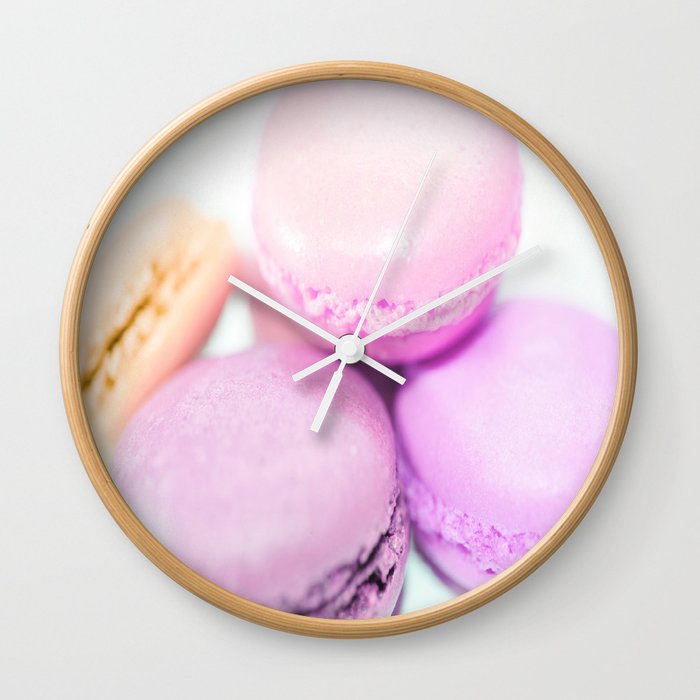 Macaroons pink peach lavender Wall Clock