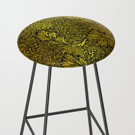 William Morris Black And Gold Floral Pattern Vintage Floral Pattern Victorian Botanical Pattern Bar Stool