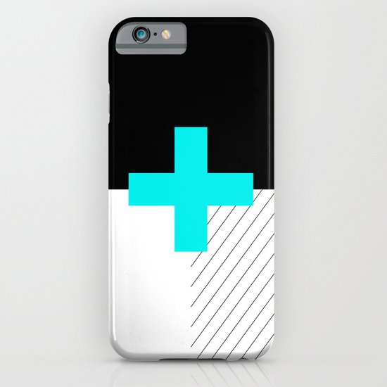 Neon Cross (Blue) // Neon Plus (Blue) iPhone & iPod Case