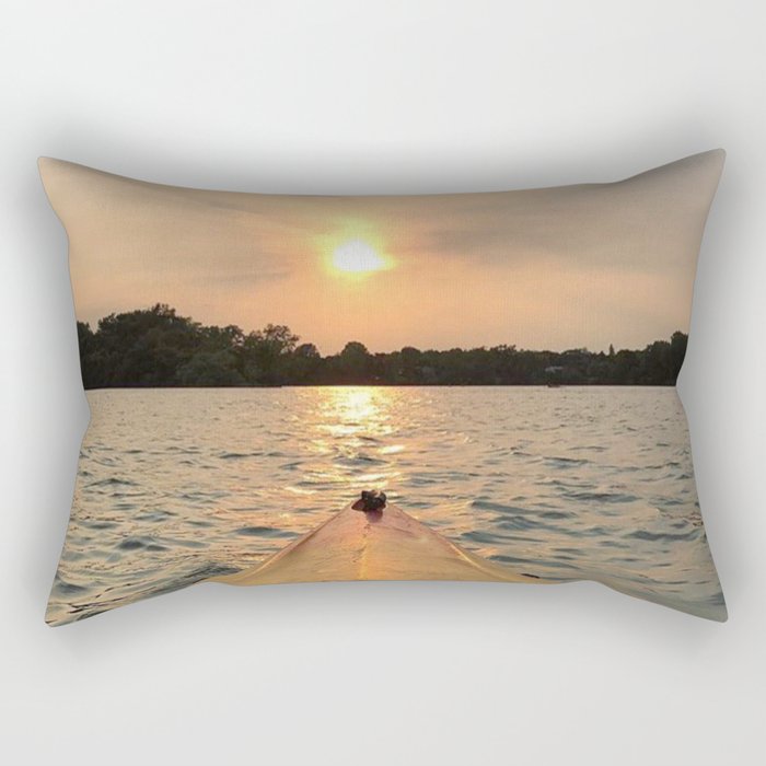 Paddle Into the Sunset Rectangular Pillow