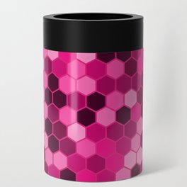 Pink Color Hexagon Honeycomb Design Can Cooler