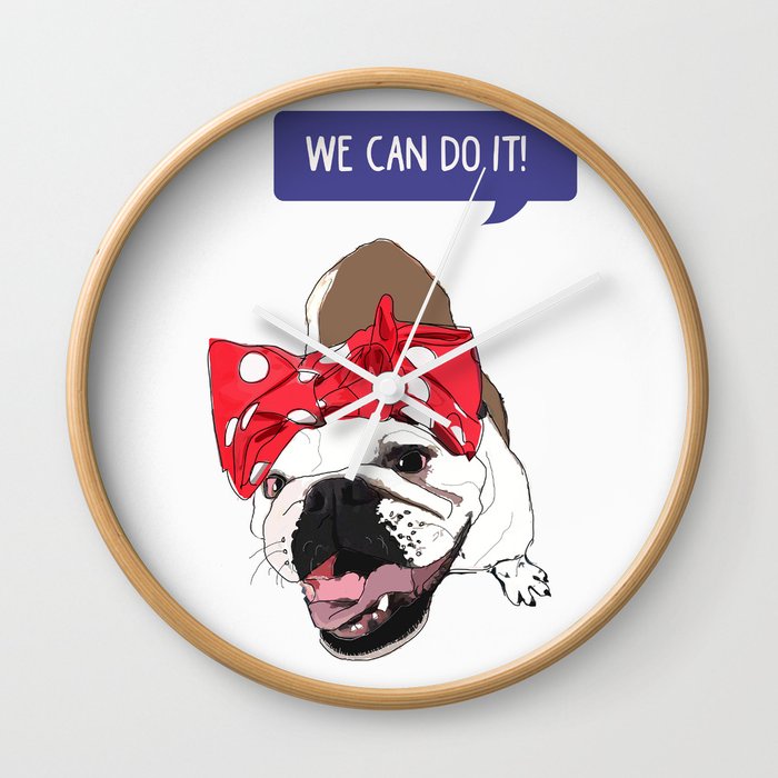 We Can Do it! Rosie the Bulldog Wall Clock