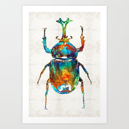 Colorful Beetle Art - Scarab Beauty - By Sharon Cummings Art Print