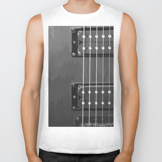 Black and White Guitar Biker Tank