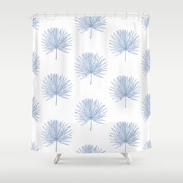 Palmetto Print - Blue Shower Curtain