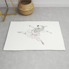 Unicorn ballerina painting watercolour Area & Throw Rug