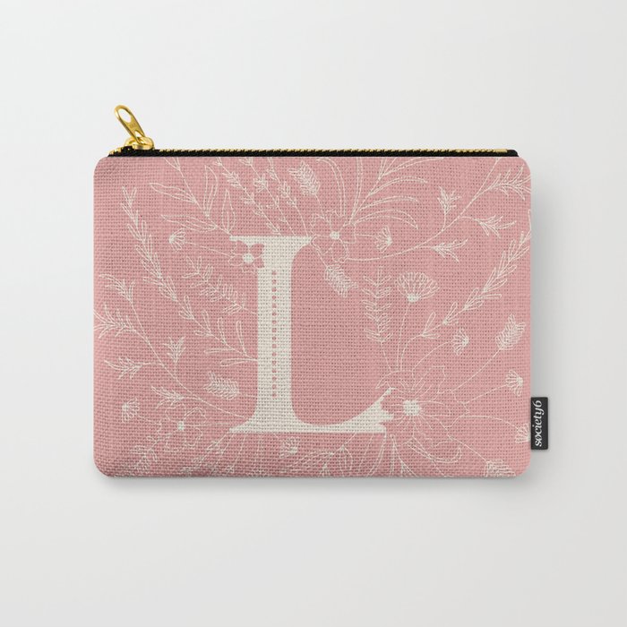 Botanical Letter L (Hibiscus Pink) Carry-All Pouch