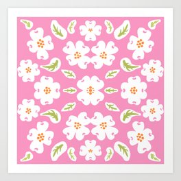Modern Spring Dogwood Flowers Pink Art Print