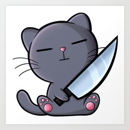 The Cat Who Stabs Art Print