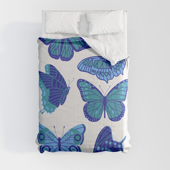 Texas Butterflies – Blue and Teal Comforter