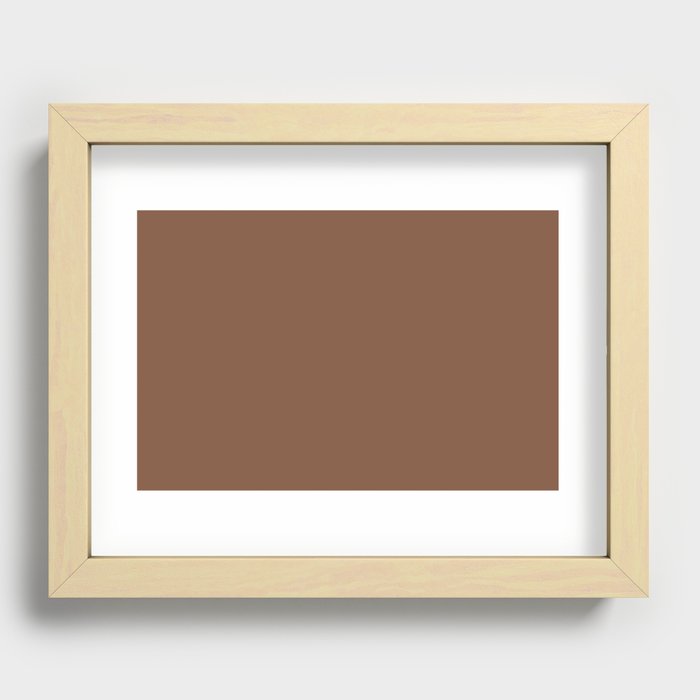 Dark Brown Solid Color Pairs Pantone Mocha Bisque 18-1140 TCX Shades of Brown Hues Recessed Framed Print