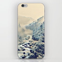 Snow covered forest and river  iPhone Skin