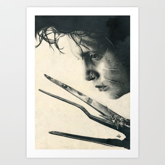 Edward Scissorhands ~ Johnny Depp Traditional Portrait Print Art Print