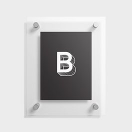 Black Background w White Letter B Floating Acrylic Print