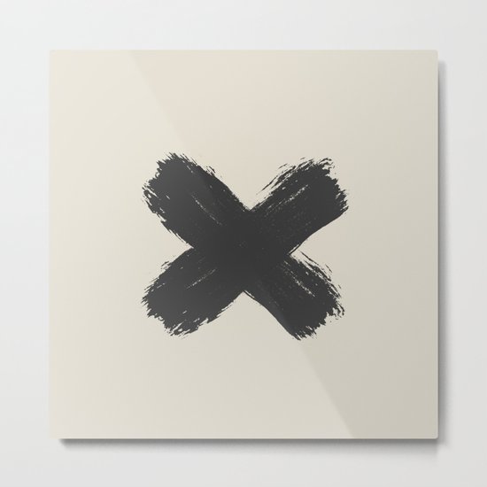 Black Cross Metal Print